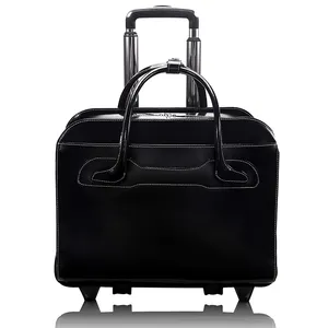 OEM кожаный деловой портфель для ноутбука, сумка, съемный чемодан на колесиках, женская сумка для путешествий на ночь