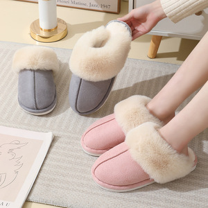 Inverno caldo interno ed esterno <span class=keywords><strong>pantofole</strong></span> di cotone con fodera in pelliccia sintetica bocca pelosa <span class=keywords><strong>pantofole</strong></span> per la casa per le coppie - Product Image 4