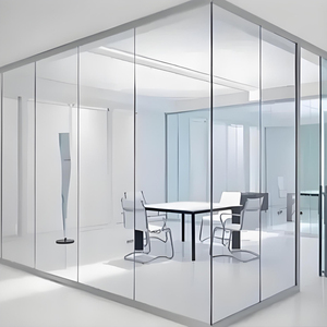 <span class=keywords><strong>Cloison</strong></span> en verre avec cadre en aluminium sur mesure, isolation acoustique, moderne, pour bureau, magasin de détail, séparation de pièce, panneau mural pour cuisine, école - Product Image 1