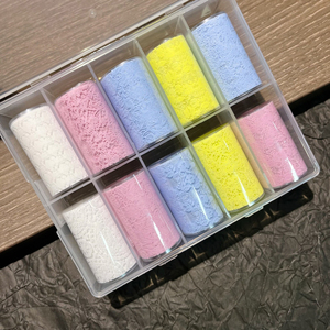 Lámina de Transferencia para Uñas con Diseño de Encaje <span class=keywords><strong>Color</strong></span> Macaron, 10 Rollos, Papel para Arte de Uñas con Patrón Floral, para Decoración de Manicura DIY y Suministros de Salón - Product Image 4