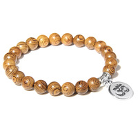 Pulsera de Piedras de Ágata Musgosa de 8mm Hecha a Mano para Mujer, Amuleto de Ojo Turco, Joyería de Yoga y Meditación, Pulsera de Piedras Curativas