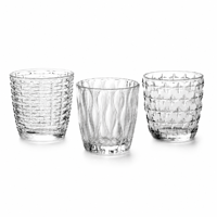 Porte-bougie chauffe-plat en verre gaufré à motifs variés, base lourde, verre transparent, vente en gros, direct usine
