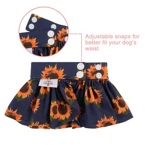 CuteBone Fashion Dog Dress Swim Wear Sunflowers Print Dog Sexi Swimsuit Open Bikini