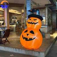 Citrouille gonflable d'Halloween Chenghuang avec chapeau, décoration de scène extérieure sur le thème de la cour, modèle en tissu Oxford 050XL