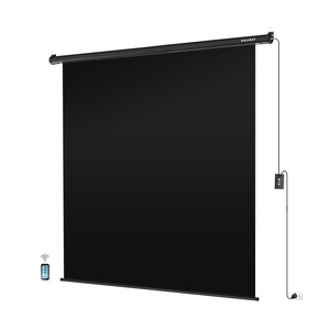 RAUBAY Motorized Pull Down Black Screen Backdrop-78.7" x 86.6" Collapsible Wall-Mount Background Professional Content Production - Product Image 1