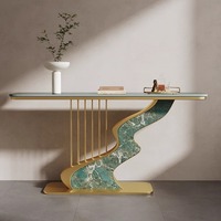 Table Console Ultra-Étroite Luxe Discret Moderne Simple Style Nordique Marbre Art Meuble d'Appoint d'Entrée Élégant