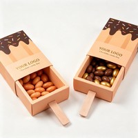 Boîte d'emballage personnalisée en forme de crème glacée pour biscuits au chocolat, bonbons, desserts, biodégradable, qualité alimentaire, vente en gros