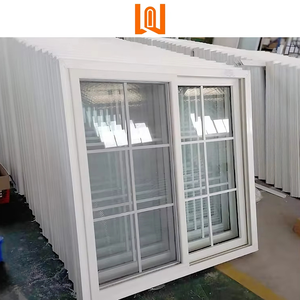 WANJIA Ventanas Correderas de PVC Estilo Francés Personalizadas para Villas, Ventana Deslizante de Vidrio de Vinilo Antirrobo con Persiana Horizontal de Plástico - Product Image 1