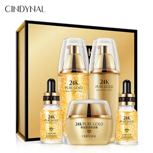 OEM ODM Private Label Bleaching und straffende Gesichts schutz 24K PURE GOLD Real Luxury Effect Creme-und Serum-Sets