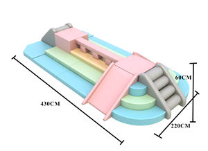 Ensemble de jeux sensoriels pour enfants, aire de jeux intérieure en bois et PVC, équipement de pont d'équilibre, couleurs pastel pour les enfants de 5 à 10 ans - Product Image 3