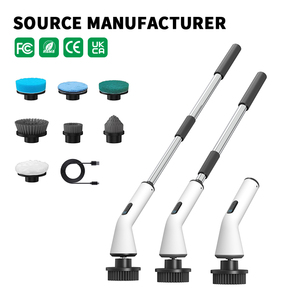Multifunctional Electric Cleaning <b>Brush</b> <b>Extendable</b> Long Handle Rechargeable Scrubber Cordless Spin Scrubber for Bathroom Floor - Product Image 2
