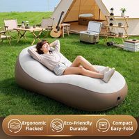Nouveau design 2026 : Canapé gonflable floqué, chaise longue de lecture, ensemble canapé-lit ovale incurvé au design contemporain avec poche pour le camping
