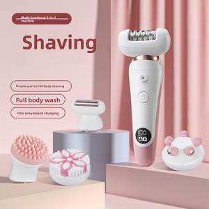 Rasoir Électrique Rechargeable pour Hommes et Femmes avec Fonctions de <span class=keywords><strong>Massage</strong></span> et de Nettoyage pour l'Épilation des Jambes et des Zones Intimes - Product Image 1