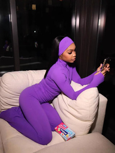 Autunno donna abbigliamento manica lunga con collo alto Set tuta da ginnastica con cerniera anteriore da donna - Product Image 3