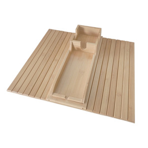 Bamboo <b>Sofa</b> Armrest <b>Tray</b> Foldable Storage Living Room Snack Plate - Product Image 5