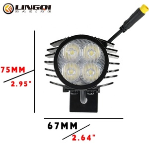 Faro Delantero con Bocina para Bicicleta Eléctrica, Luz de Advertencia Delantera de 4 Luces para Scooter, Bicicleta, Ebike, Mini Moto, Vehículo - Product Image 3