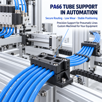 Support de tube pneumatique en nylon PA66 usiné CNC, pièces de précision pour l'industrie des semi-conducteurs