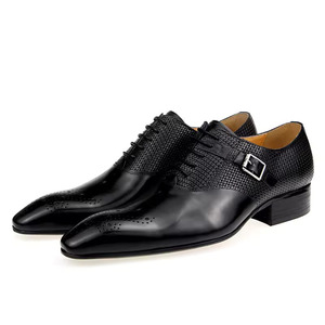 Chaussures habillées décontractées polyvalentes haut de gamme pour hommes, style Oxford, bout carré, en cuir véritable, résistantes à l'eau et antidérapantes - Product Image 3