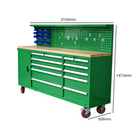 Caja de Herramientas Rodante Verde con Ruedas, Cajones, para Garaje, Resistente, para Reparación de Automóviles, Carro de Almacenamiento de Herramientas Móvil