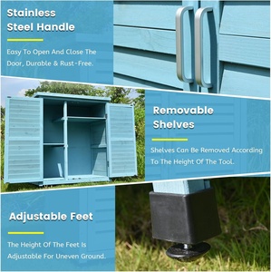 Hangar <span class=keywords><strong>de</strong></span> stockage extérieur résistant aux intempéries pour les outils <span class=keywords><strong>Armoire</strong></span> d'arrière-cour en bois massif - Product Image 4