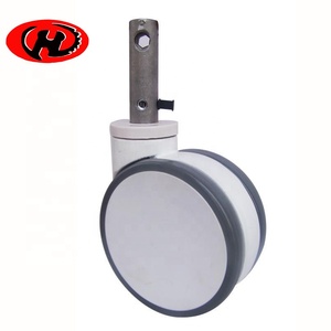 Roues pivotantes médicales à verrouillage central de 5 pouces, tige de guidage pour lit d'hôpital, roues pivotantes à commande centrale - Product Image 2