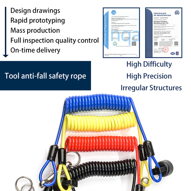 Custom Durable GUOFENG Security Cable Tool Lanyard Personalized Wrist Style Tether Custom Color Length Logo Anti Loss Safety