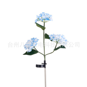 Luces Solares de Jardín con 3 Cabezas de Hortensia, Lámpara LED con Forma de Flor, Decoración para Exteriores, Resistente al Agua, Independiente - Product Image 5