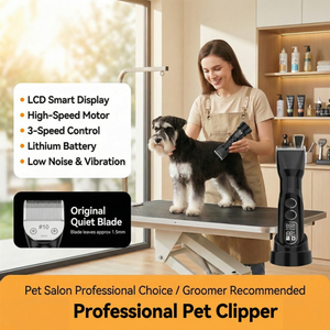 เครื่องตัดขนสัตว์เลี้ยง <span class=keywords><strong>Shernbao</strong></span> ระดับมืออาชีพ แบตเตอรี่ใช้งานได้ 240 นาที หน้าจอ LCD ใบมีดคุณภาพสูง สำหรับตัดแต่งขนสุนัขขนาดใหญ่ เหมาะสำหรับร้านตัดขนสัตว์ - Product Image 2