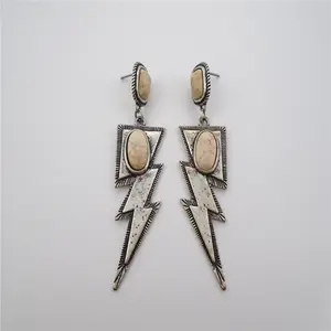 earrings for women flash metal with ivory stone earring