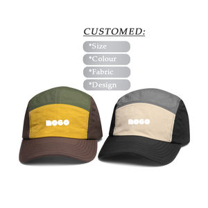 Sombrero de acampada unisex logotipo personalizado verano Casual clásico Hip Hop hombres sombreros secado rápido ala curva 5 paneles campamento gorra ajustada papá sombrero - Product Image 1