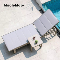 Lit de plage nordique café parasols et bases chaise longue en rotin parasols parasols chaise longue d'extérieur chaises longues meubles de piscine