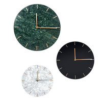 Jam Dinding Marmer Logam Digital Modern Vintage Mewah Kustom Jam Dinding Dekoratif Rumah Besar