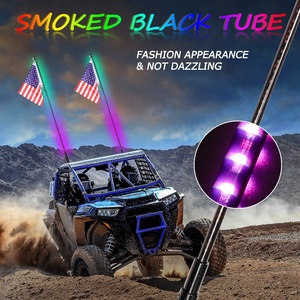 Nawind mới từ xa/ứng dụng điều khiển Màu đen sợi thủy tinh 5050 <span class=keywords><strong>LED</strong></span> IP67 không thấm nước roi 3ft/4ft/5ft/6ft RGB đuổi theo màu UTV ATV Buggy - Product Image 6