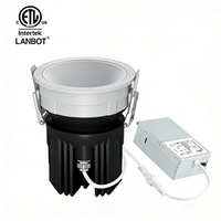 Plafonnier LED encastré ETL IP65 à encastrage profond de 2 pouces, dimmable TUYA, COB sans boîtier, 5CCT avec kit de driver d'urgence