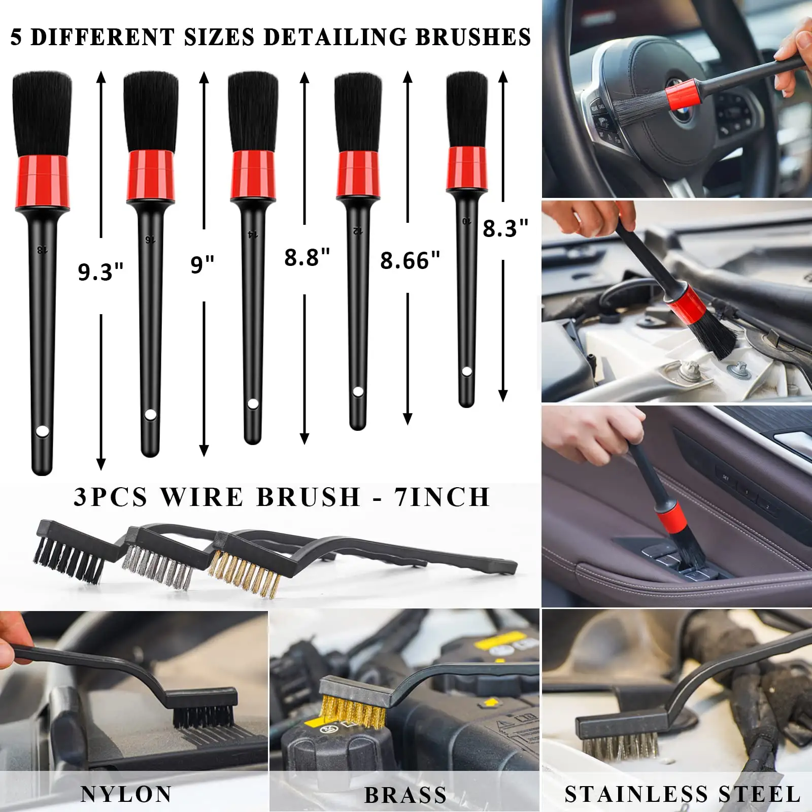 33 buah sikat Detail untuk peralatan otomatis produk kualitas tinggi sikat Detail cuci mobil