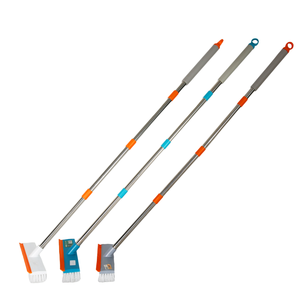 Brosse de nettoyage améliorée 2-en-1 à long manche Brosse à récurer polyvalente pour le plancher, la <span class=keywords><strong>terrasse</strong></span>, la baignoire et le carrelage - Product Image 2