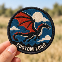 Patchs APEX, motif dragon, patch brodé 3D, logo personnalisé, marque, patchs brodés de haute densité, luxe, thermocollants, pour vêtements