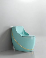 WC monobloc moderne et écologique à poser au sol avec évacuation en S, design facile à nettoyer, finition or-gris pour hôtels
