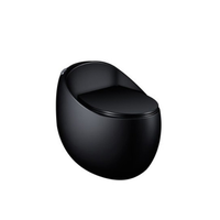 Siphon Jet S-trap placard à eau articles sanitaires forme d'oeuf rond une pièce Wc couleur noire bol toilette en céramique pour salle de bain