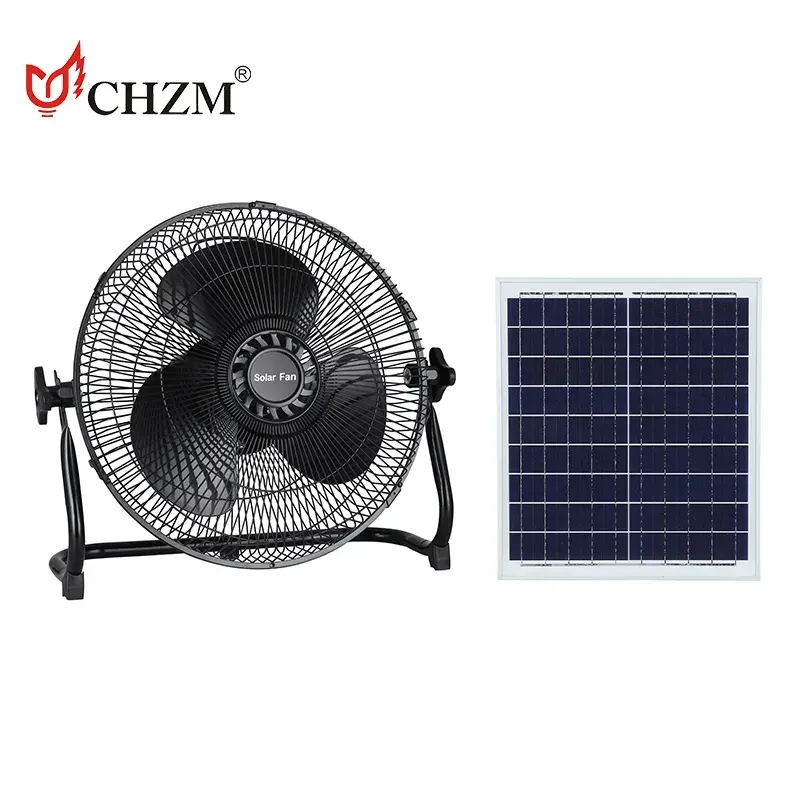 CHZM Custom Logo 10 inch Rechargeable solar fans powered auto fan energy portable