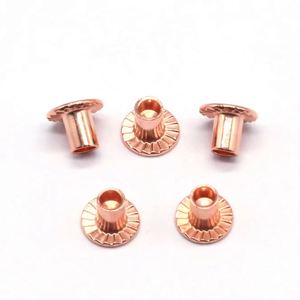 Rivets semi-tubulaires à tête plate en cuivre rouge de qualité supérieure, fabriqués directement en usine, conformes aux normes ISO, polis, marque Saitong - Product Image 3