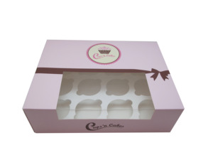 Tùy Chỉnh 1 2 4 6 12 Lỗ Giữ Tiêu Chuẩn Bánh Tàu Sân Bay Hộp Thực Phẩm Cấp Cupcake Hộp Với Cửa Sổ Làm Nghệ Thuật Giấy Các Tông Vật Liệu Vật Nuôi - Product Image 2