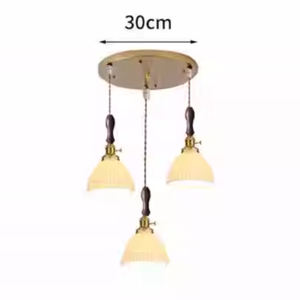 Enchufe <span class=keywords><strong>de</strong></span> latón <span class=keywords><strong>de</strong></span> madera <span class=keywords><strong>de</strong></span> nogal, <span class=keywords><strong>luz</strong></span> colgante, <span class=keywords><strong>tapa</strong></span> <span class=keywords><strong>de</strong></span> cerámica, comedor, Bar, mostrador, ventana, dormitorio, lámpara colgante pequeña Retro Nórdica - Product Image 4