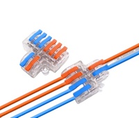 Connecteur compact MINI SPL-42 à 2 et 4 fils avec contacts transparents et bornes à broches en cuivre étanches pour alimentation électrique