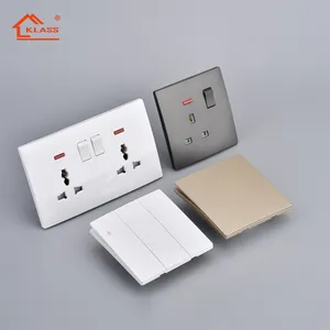 Venda quente 5 pinos soquete multifuncional com interruptor e néon British Wall light Switch preço de fábrica Ghana Electrical Outlet