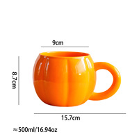 Tasse à café en céramique Citrouille d'Halloween en gros, tasse fantaisie pour cadeau de festival, pour lait et petit-déjeuner, avec logo personnalisé, OEM, vaisselle de fête