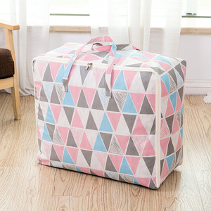 Cotton Linen Lattice Storage Bags Rectangle Clothing Organizer Moisture Proof Insect Proof Moving Bag Set - Product Image 4
