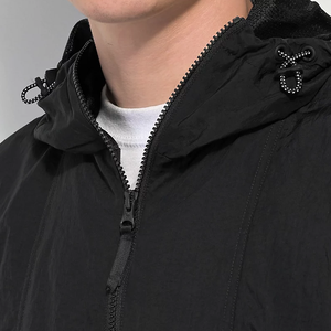 Custom <b>Mens</b> Nylon Half Zip <b>Pullover</b> Anorak <b>Jacket</b> Adjustable Drawstring Collar Oversized Loose Casual Street Windbreaker <b>Jacket</b> - Product Image 5