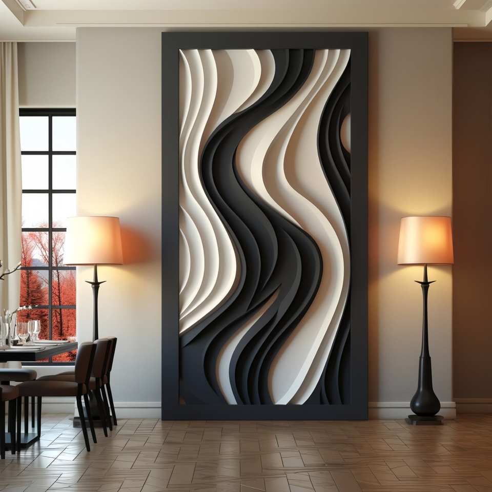 Wave Strip Decorative Wooden Wall Art - 3D Vision Board