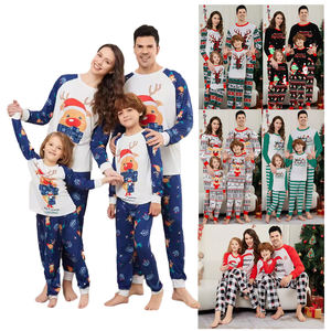 Conjuntos de pijamas navideños a juego con estampado de sombrero de Navidad, Top y pantalones de manga larga, pijamas de manga larga, ropa de dormir para mujer - Product Image 1